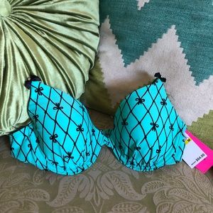 NWT Betsey Johnson bow tie bikini size: L